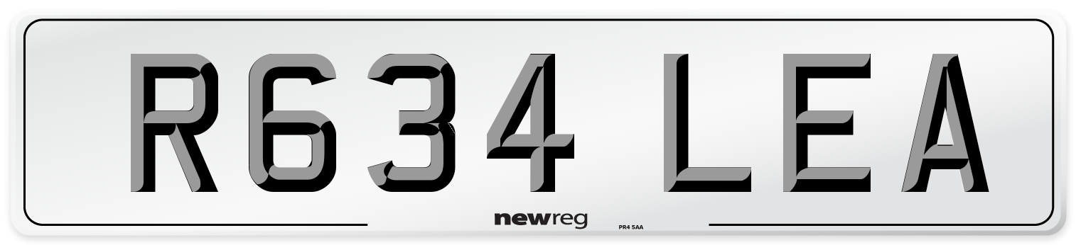 R634 LEA Number Plate from New Reg